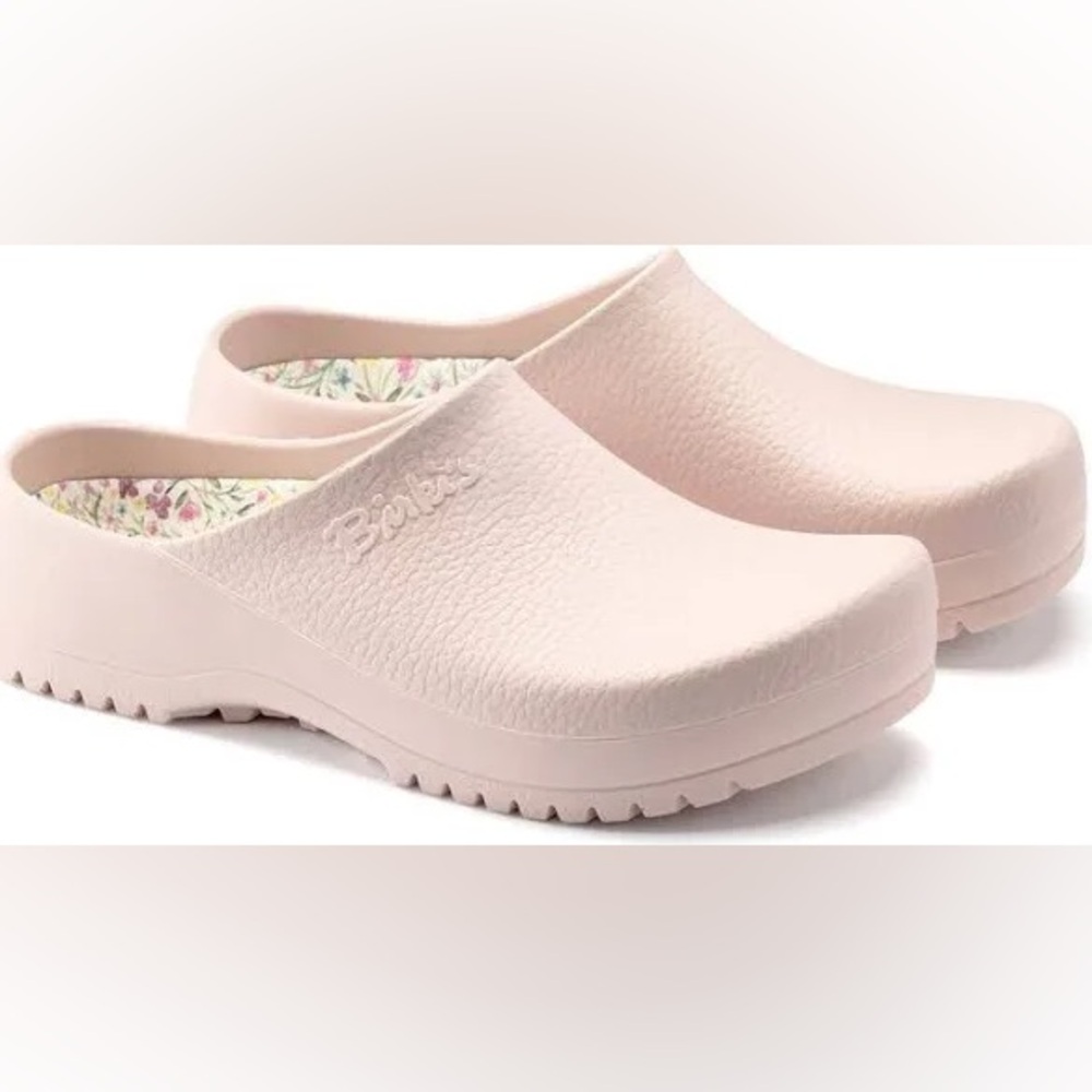 Birkenstock Super-birki Vegan Polyurethane Clogs in Pink